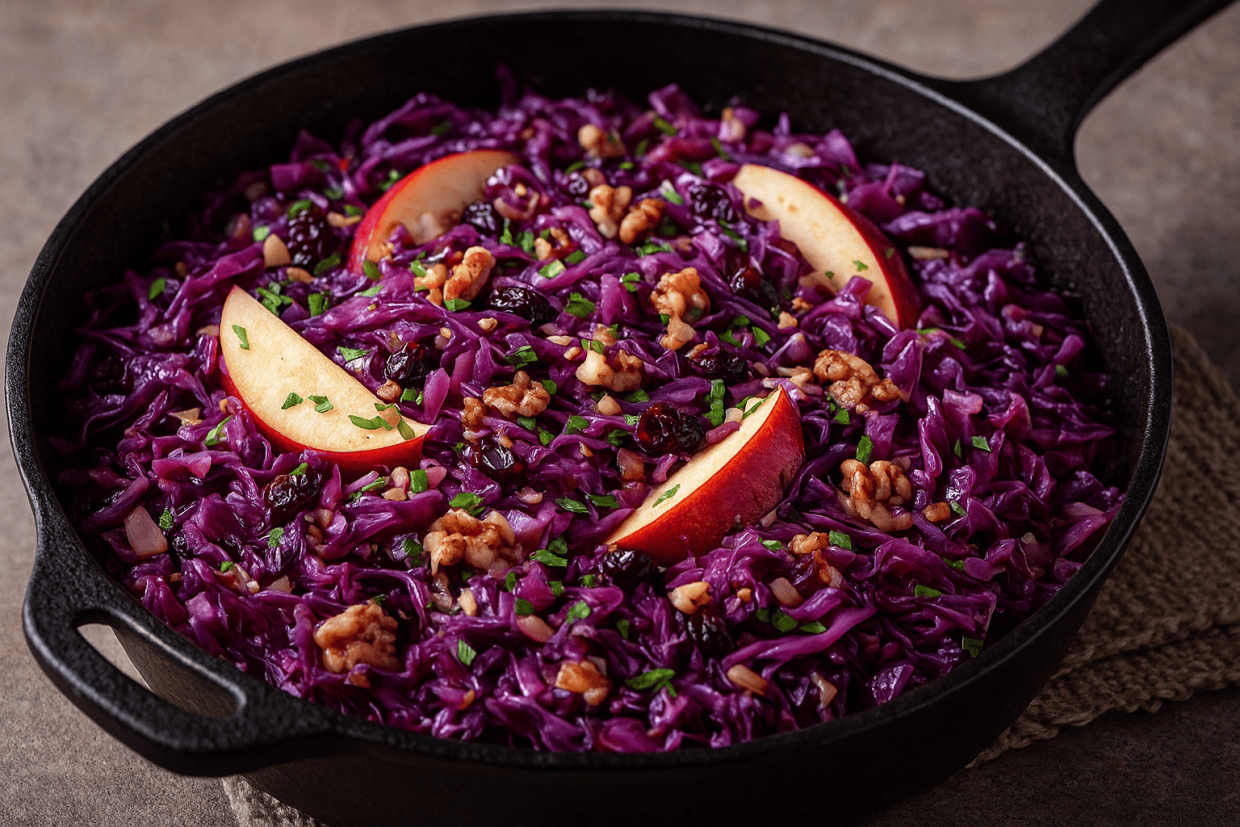 Dusená kapusta s jablkami na spôsob „winter slaw“ – teplý zimný šalát plný chuti a vitamínov