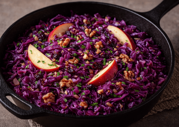 Dusená kapusta s jablkami na spôsob „winter slaw“ – teplý zimný šalát plný chuti a vitamínov